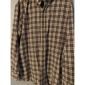 C.E. Schmidt Brown/Red Button Up Long Sleeve Top Size XLT